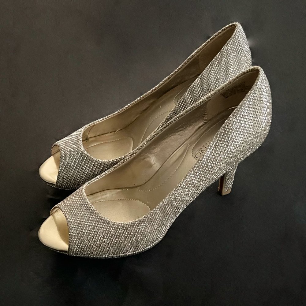 Bandolino Sparkle Open Toe Pumps - Size 6.5